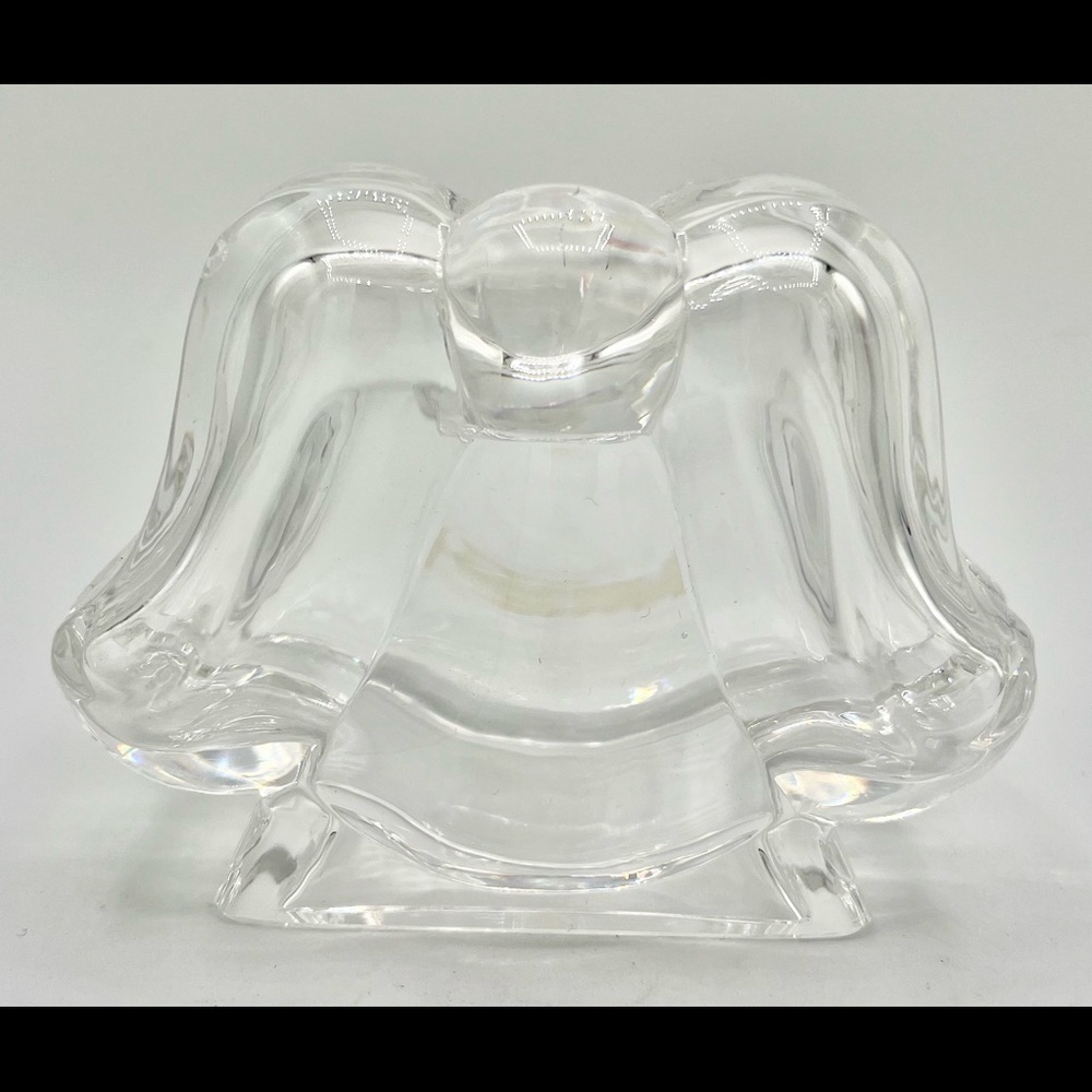 VINTAGE ORREFORS DALA ANGEL CRYSTAL TAPER CANDLE HOLDER  3"H SIGNED ~ Sweden EUC